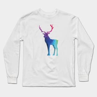 Rainbow Stag on Black Long Sleeve T-Shirt